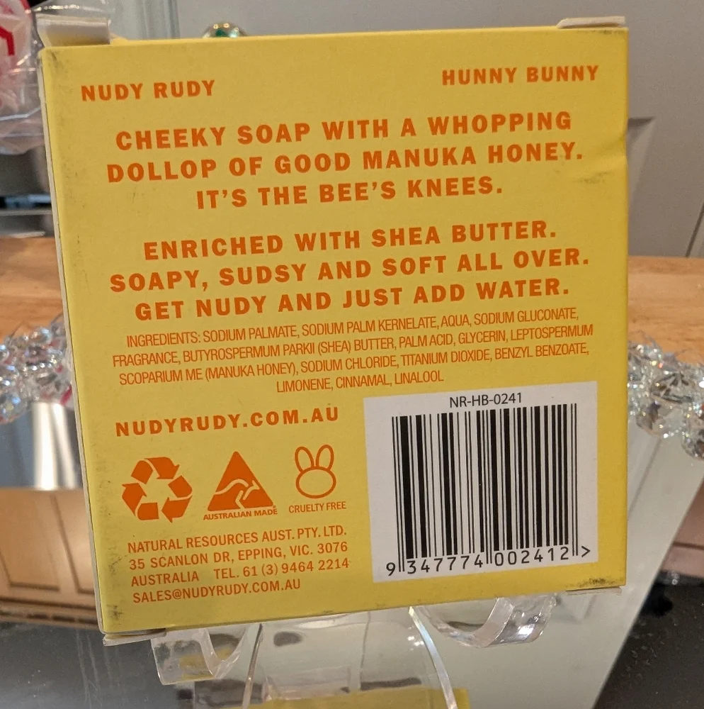 NUDY RUDY Hunny Bunny Soap with Manuka Honey and Shea Butter NIB